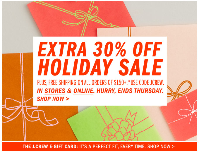 J.Crew Aficionada Extra 30 Off Holiday Sale & Free Shipping