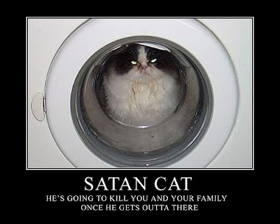 Satan Cat Demotivational Poster