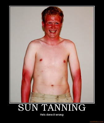 Sun Tanning Demotivational Poster