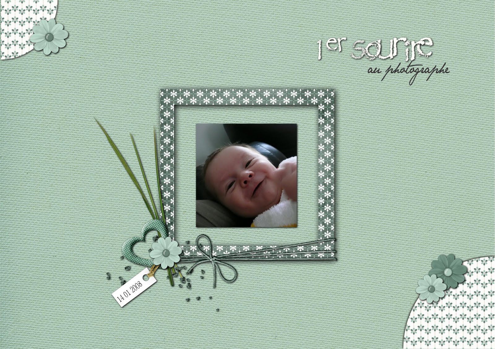 Marylou' Scrap Album naissance templates pages 16 et 17
