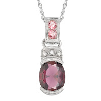 Garnet, Pink Tourmaline and Diamond Pendant