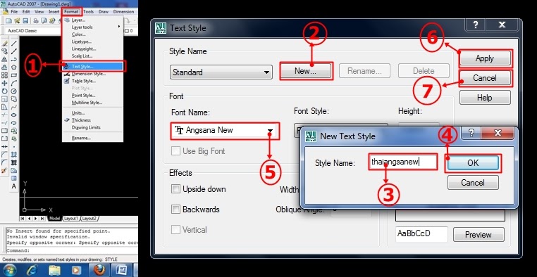 ลง font autocad