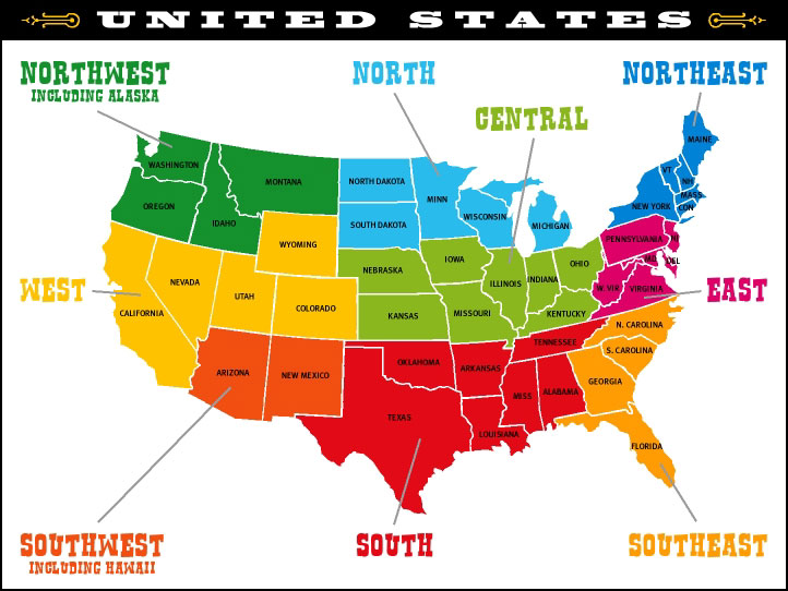regional us map