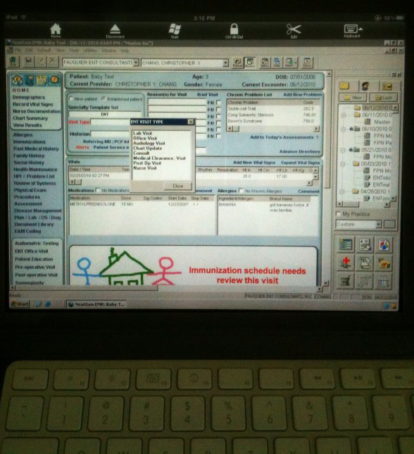 ipad use in the medical clinic and or hospital for the surgeon citrix medical charting