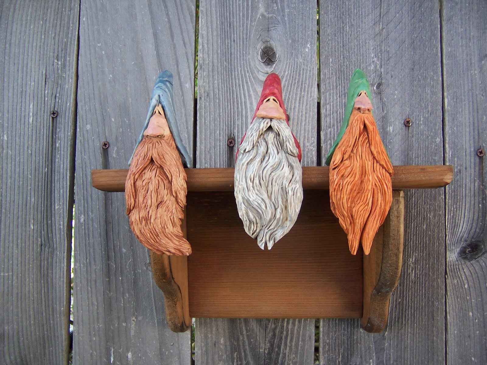 FOUNDWOOD CARVINGS SHELF ELVES
