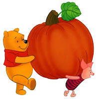 Pooh Piglet Thanksgiving Pumpkin Cards