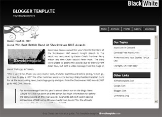 Black and White - Free Blogger Template