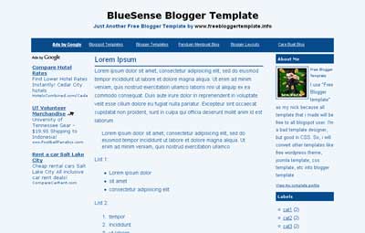 BlueSense - Adsense Ready Blogger Template