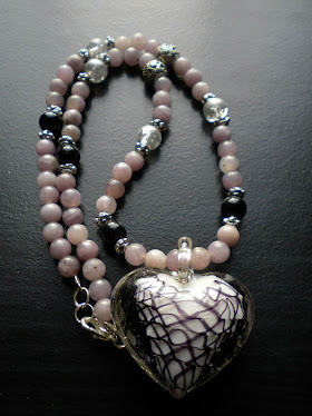 Lilac Stone Heart pendant necklace