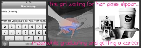 the girl waiting for her glass slipper