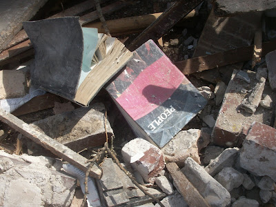 Books found during the demolition of the North Shore School of Rogers Park