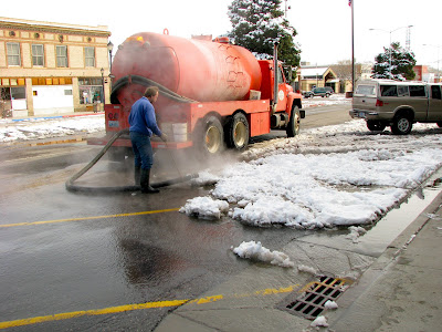 Broadway Street, snow removal in Thermopolis, Wyoming