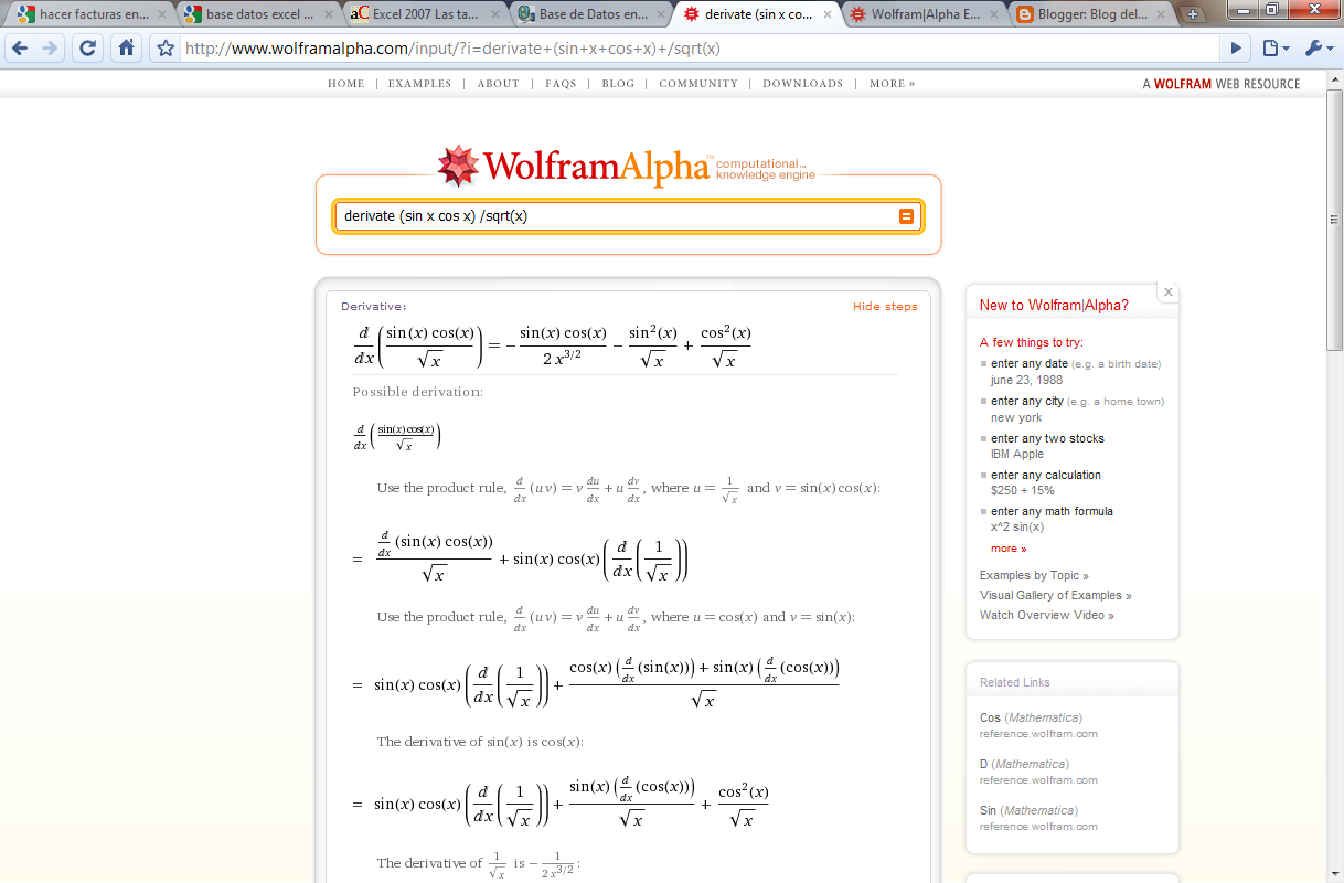 Wolfram Alpha en Español: Como Calcular Derivadas con Wolfram Alpha