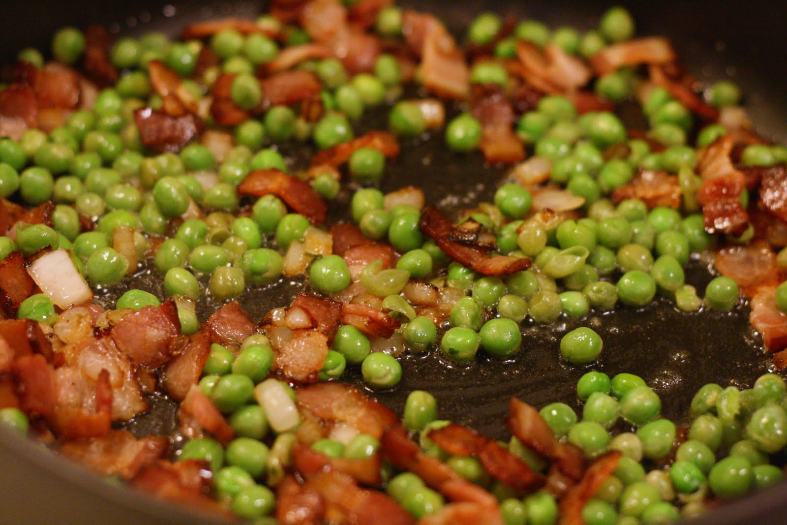 Laine's Recipe Box Orzo with Peas and Bacon