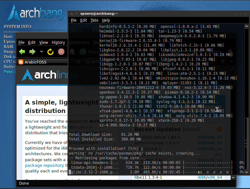 ArabicFOSS: تثبيت آرتش لينكس من خلال KahelOS, Chakra Linux و ArchBang
