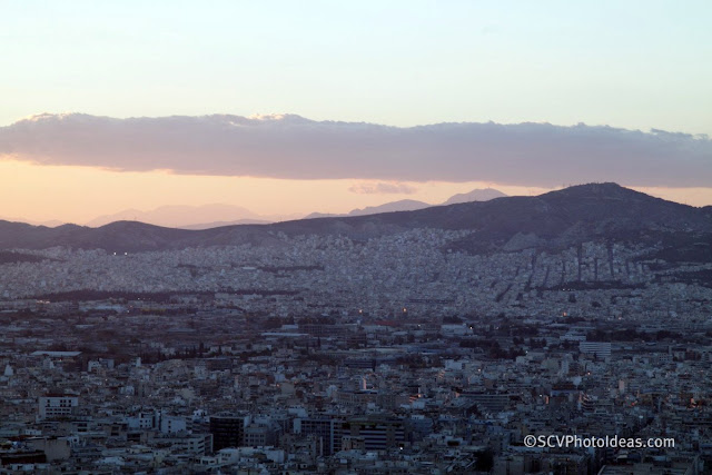 Twilight over Athens north west view