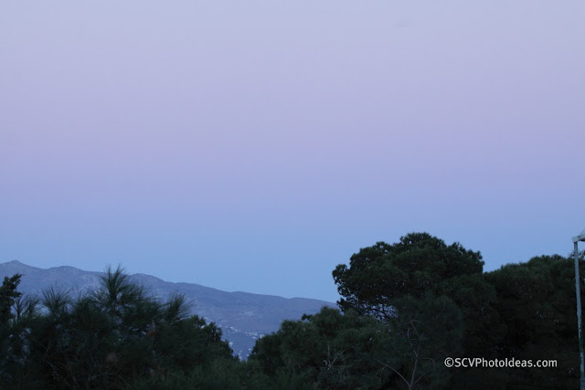 Twilight over Athens - purple sky