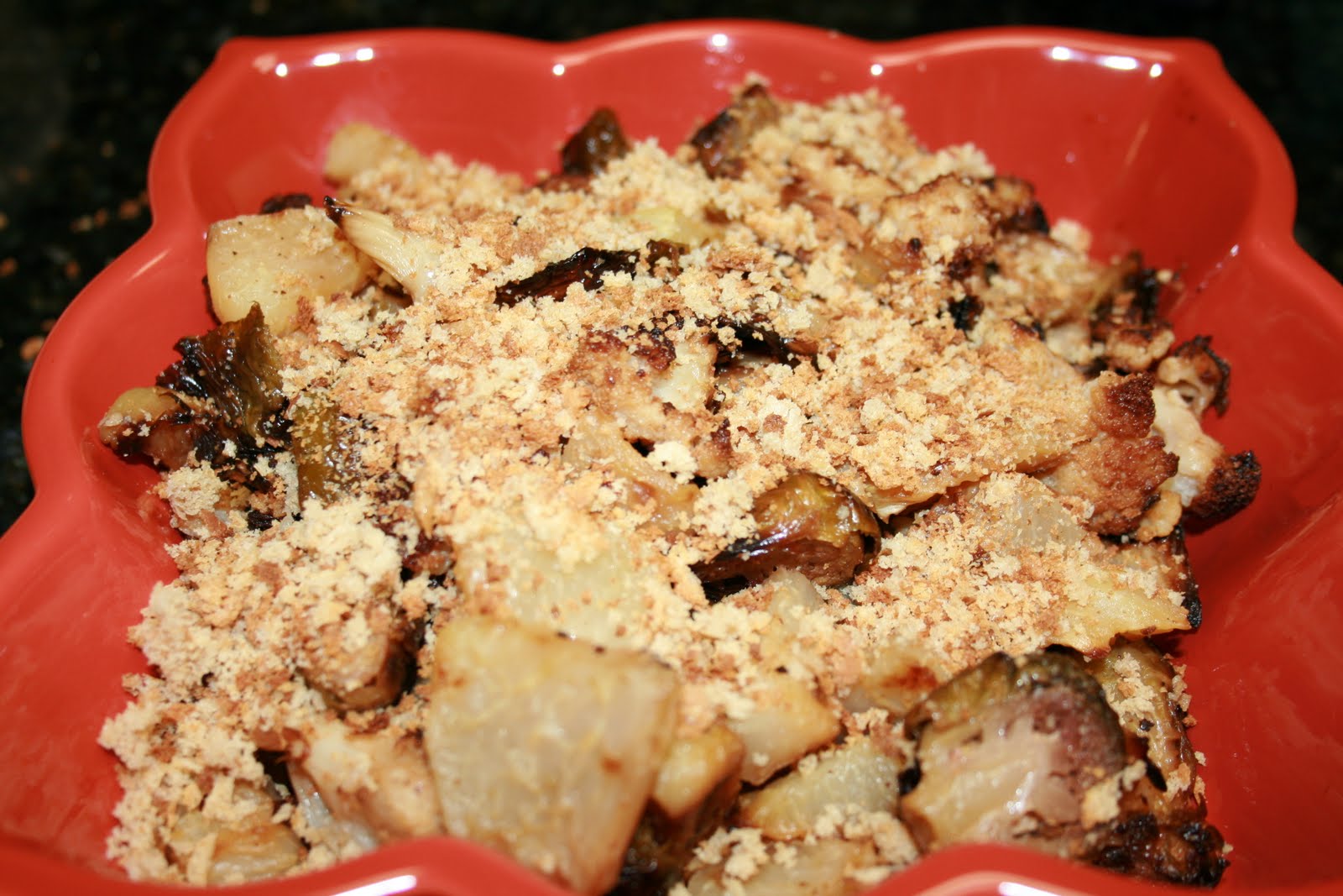 Eat Like a Leach Roasted Kohlrabi with Cauliflower and Brussel Sprouts