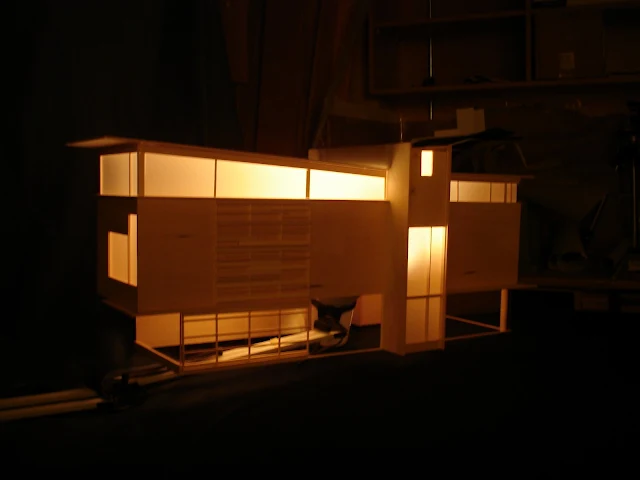 diy modern wedding card box, balsa wood house model