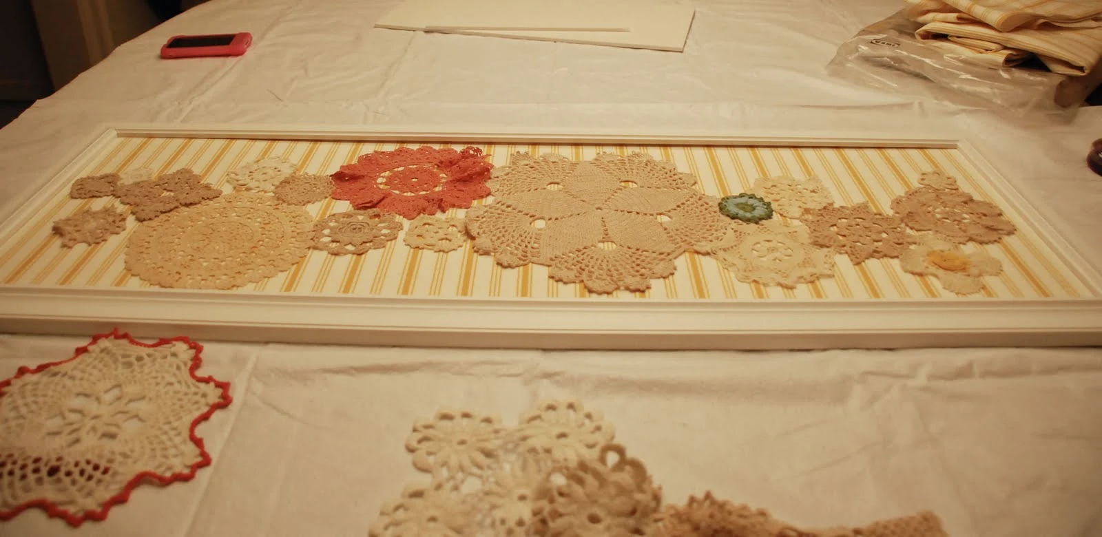 diy vintage doily art