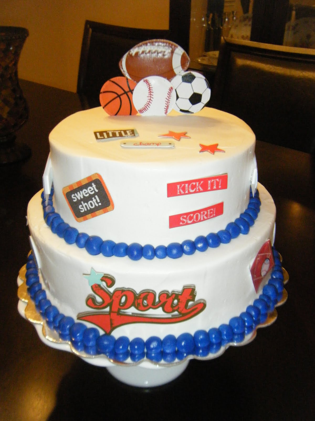 Jessica's Cakealicious Cakes: Sports Themed baby shower cake