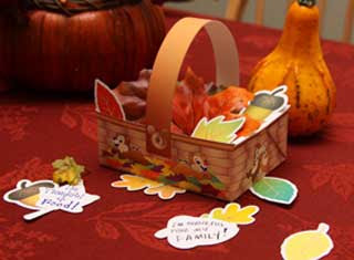 Chip and Dale Thanksgiving Basket Papercraft