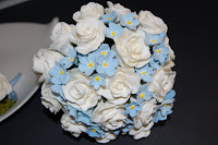 forget me not flowers and roses wedding bouquet