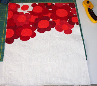 flower painted fabric art quilt