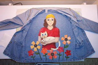 painted denim jacket appliqué flowers