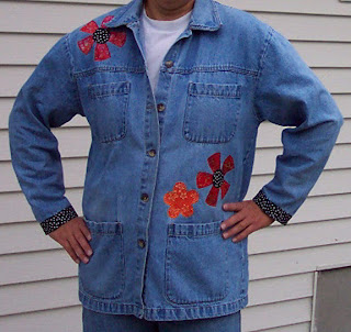 painted appliquéd denim jacket