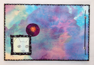fabric journal cat flower