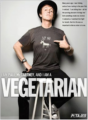 Paul McCartney, I am a vegitarian, Peta ad
