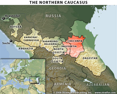 Map showing Ingushetia