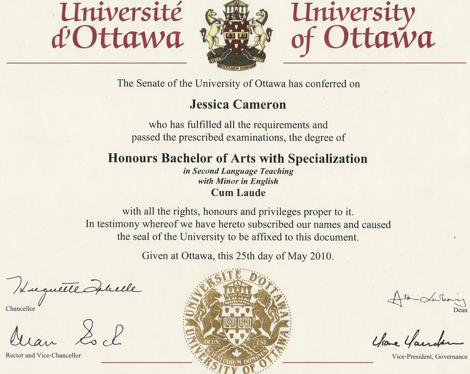 Jessica Cameron Bachelor s Degree