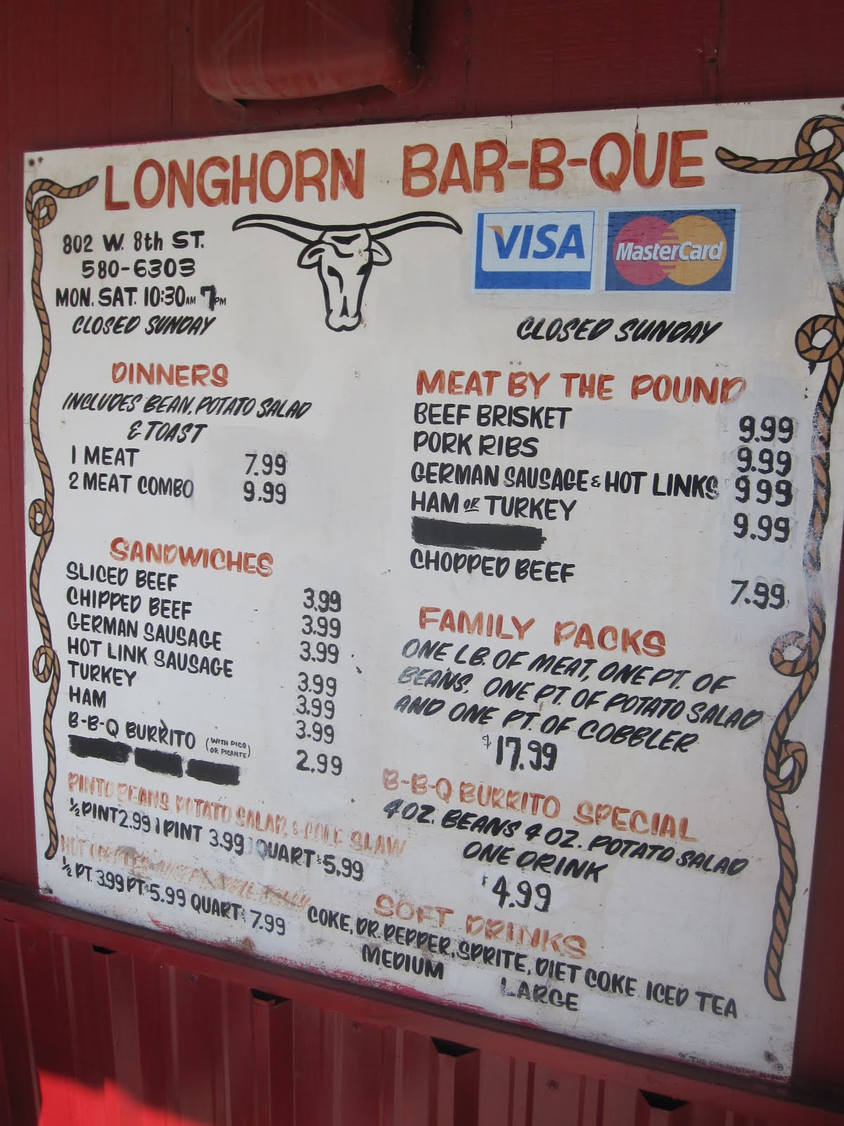 Man Up Tales of Texas BBQ™ Brisket at Longhorn BarBQ (Odessa, TX)