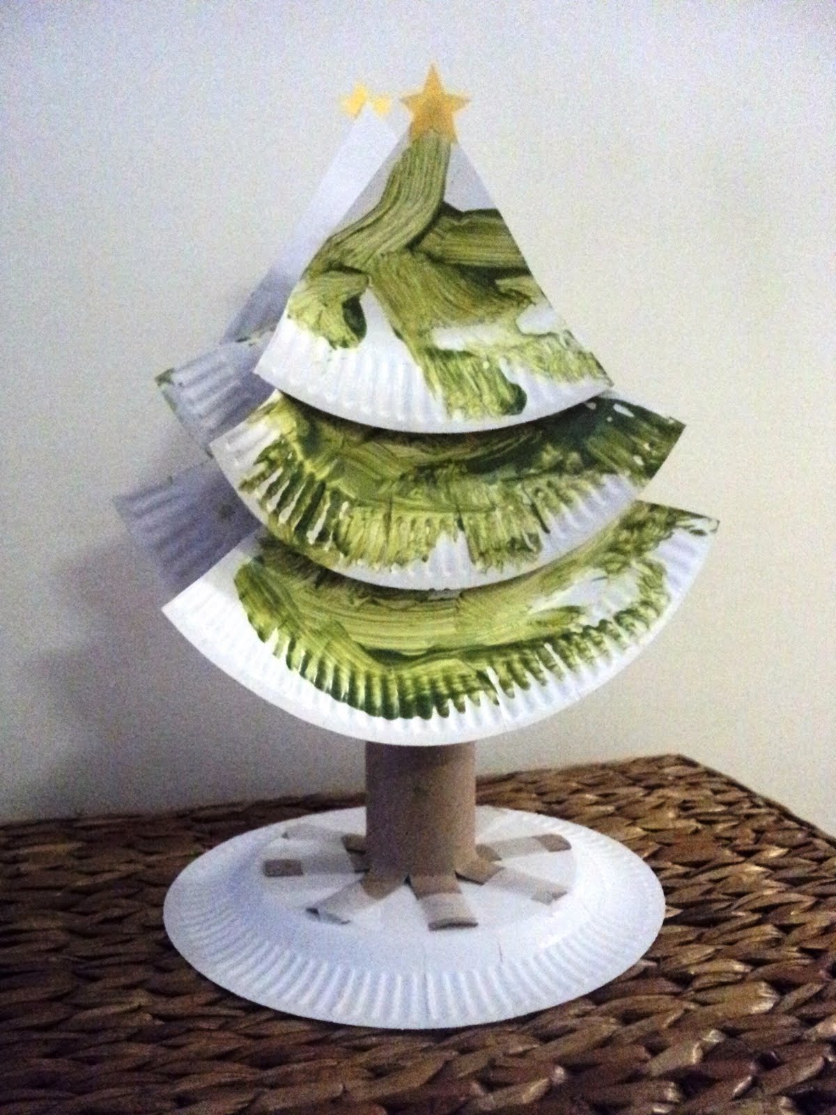 A Little Learning For Two: Paper Plate Christmas Trees