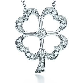 tiffany four leaf clover diamond pendant