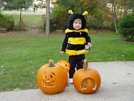picture with her pumpkins