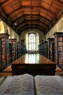 Photo of St John's College Old Library, with the Spanish antiphoner in the foreground, by Ben Gallagher on Flickr