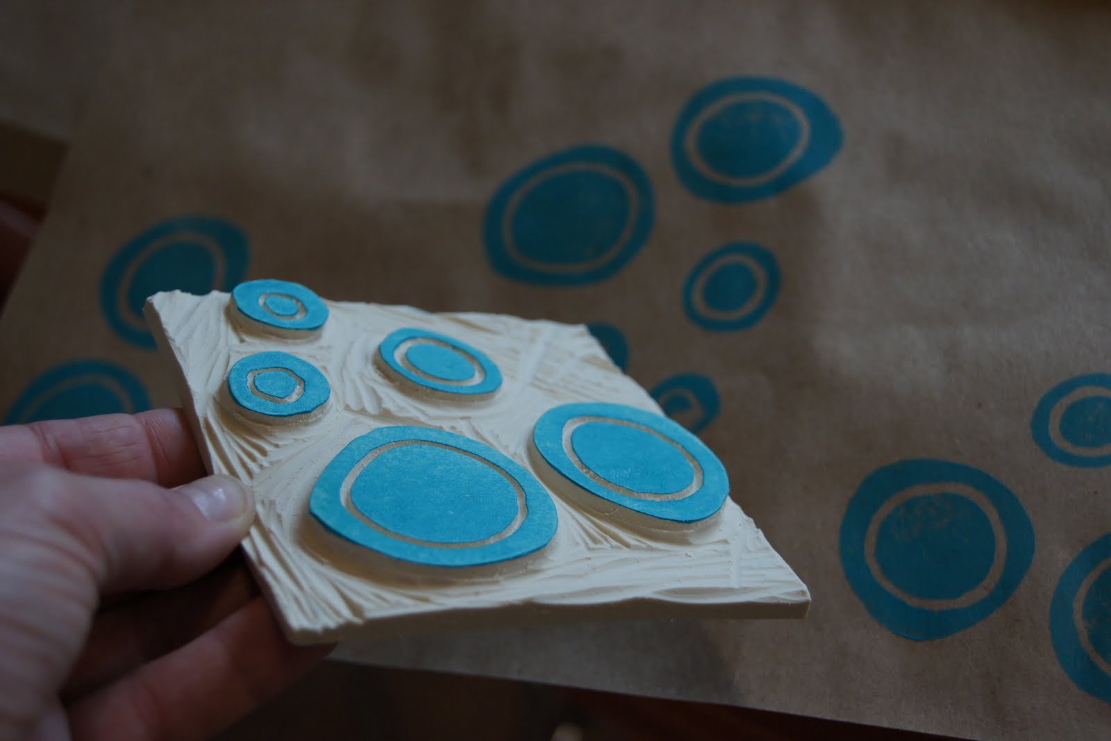 print it! block printed wrapping paper