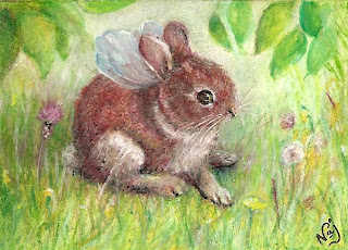 Fairy Bunny ACEO Art Card