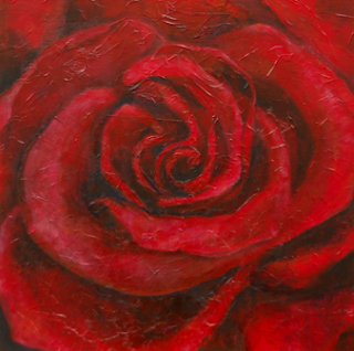 Red Rose on Canvas Finished Artwork