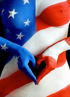 American Flag Body Paint 2010