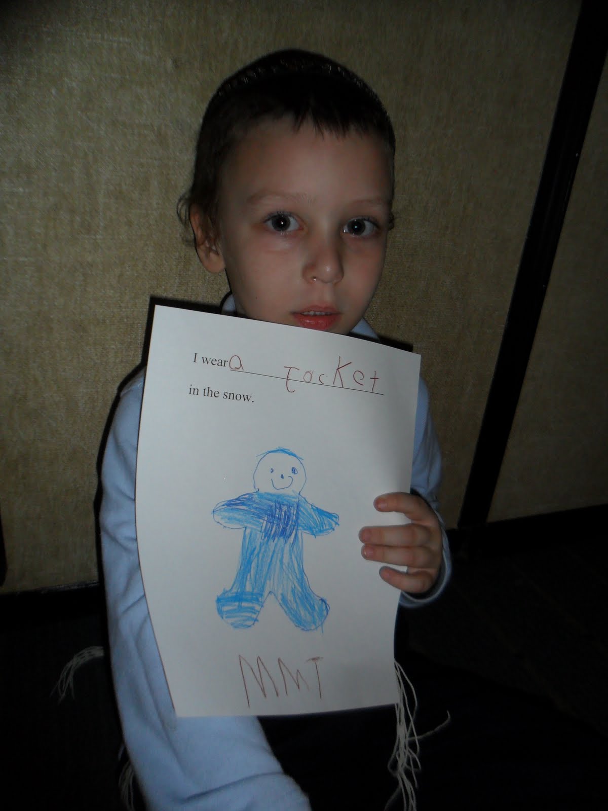 kindelah kindergarten: Day 87, What do I wear in the snow, class book