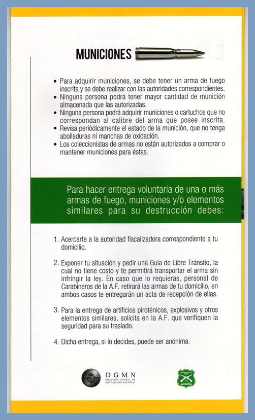 www.elvecinal.cl LA LEY DE CONTROL DE ARMAS EN 6 PUNTOS CAMPAÑA DE