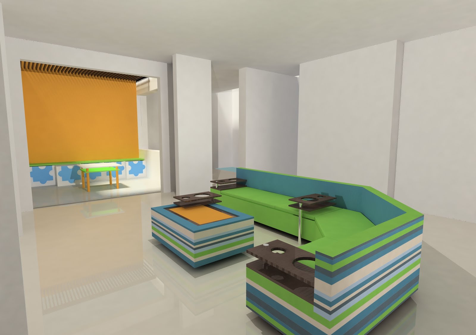 Jimena Arboleda Portafolio 3D: Sala de TV para niños