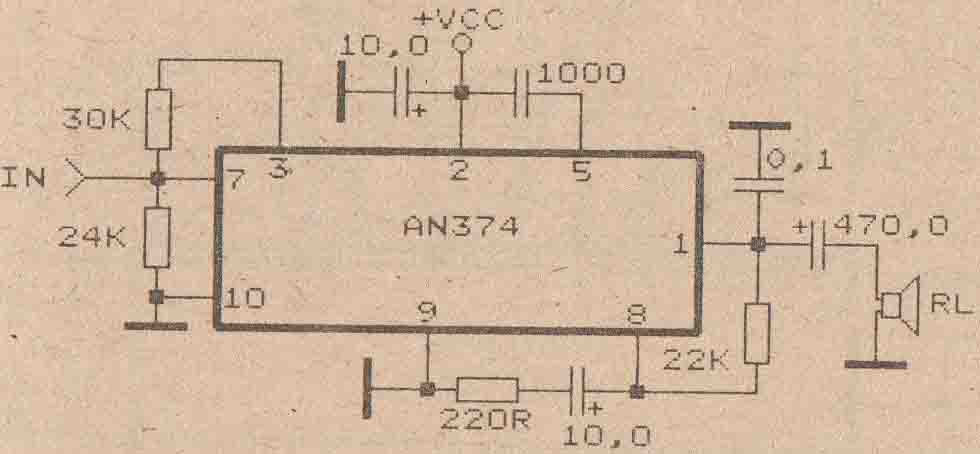 schematic audio amplifier with ic an374 subwoofer bass amplifierschematic audio amplifier with ic an374