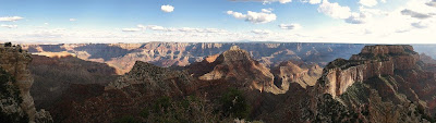 Late light with shadows from Cape Royal North Rim Grand Canyon National Park Arizona