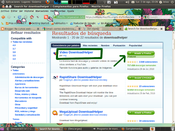 Vereis un botón en el lado derecho que dice: Añadir a Firefox . Pulsar ...