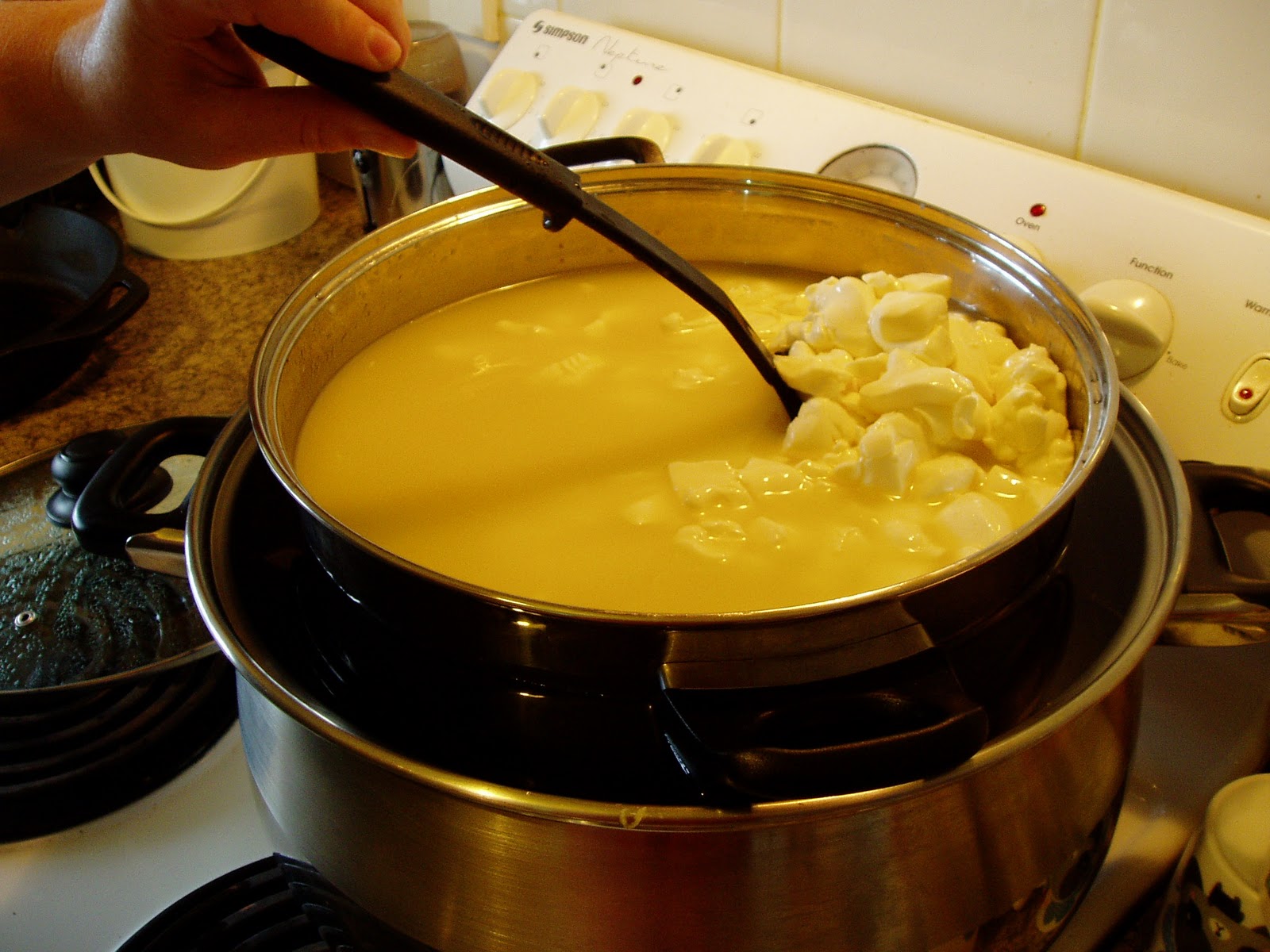 Charlotte Scott Textile Artist Cheese making with Wilma